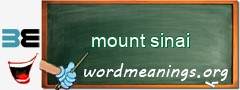 WordMeaning blackboard for mount sinai